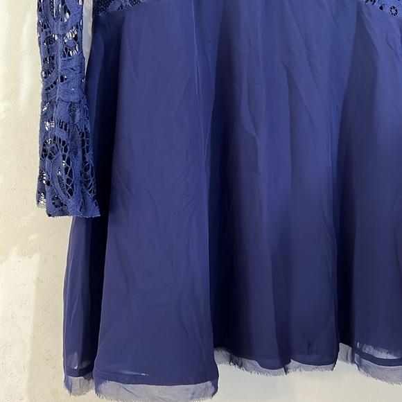 Tularosa Revolve Skylar Lace V Neck Mini Dress Blue Small - Picture 3 of 10